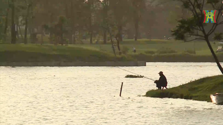 Hoàng hôn trên đầm Vân Trì 